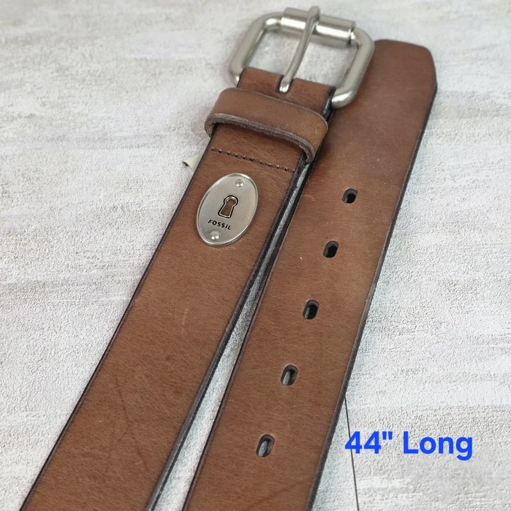 Fossil Brown Genuine Leather Belt Men's Large Style BT3870 44 inch Long